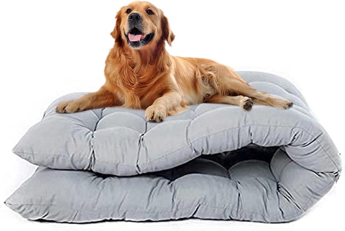 Hondenbed Matras - Rustgevend Kussen - Comfortabel Rusten - Extra Dik - 150x55 cm - Grijs