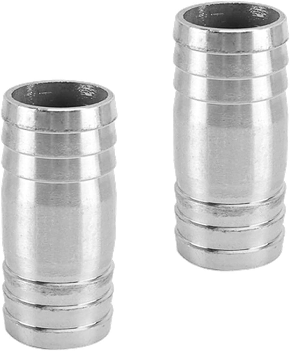 30mm Rvs Rechte Slang Schroefverbinder, 2-Weg Slangkoppeling, Afvoerslang Koppeling, Tuinaccessoires, Slangverbinding (Verpakking van 2)