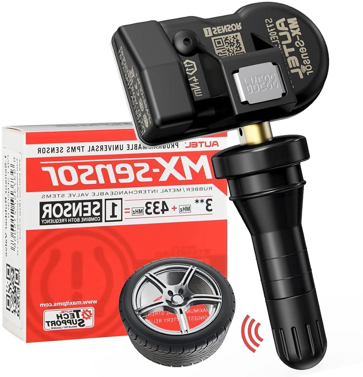 TPMS Sensoren - Banden Druk Sensoren - Auto Onderhoud - Dubbele Frequentie - 1 Stuk - Zwart