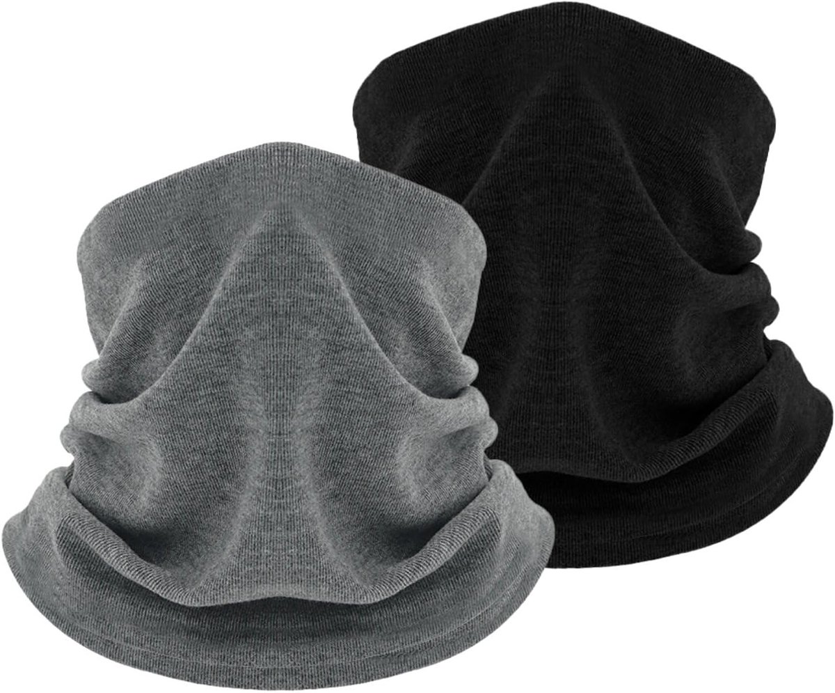 Set van 2 Winter Schals voor Mannen en Vrouwen, Zachte Fleece Nekwarmer, Multifunctionele Dikke Sjaal voor Koude Dagen en Activiteiten Buiten