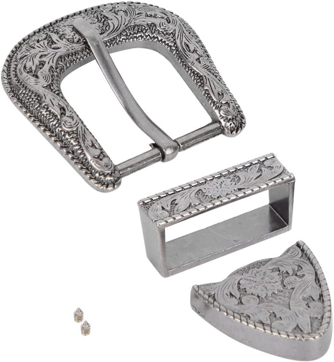 Vintage Design Western Riemgesp Set voor Mannen - Eenvoudige Cowboy Riemdecoratie met Handgemaakte Gespen