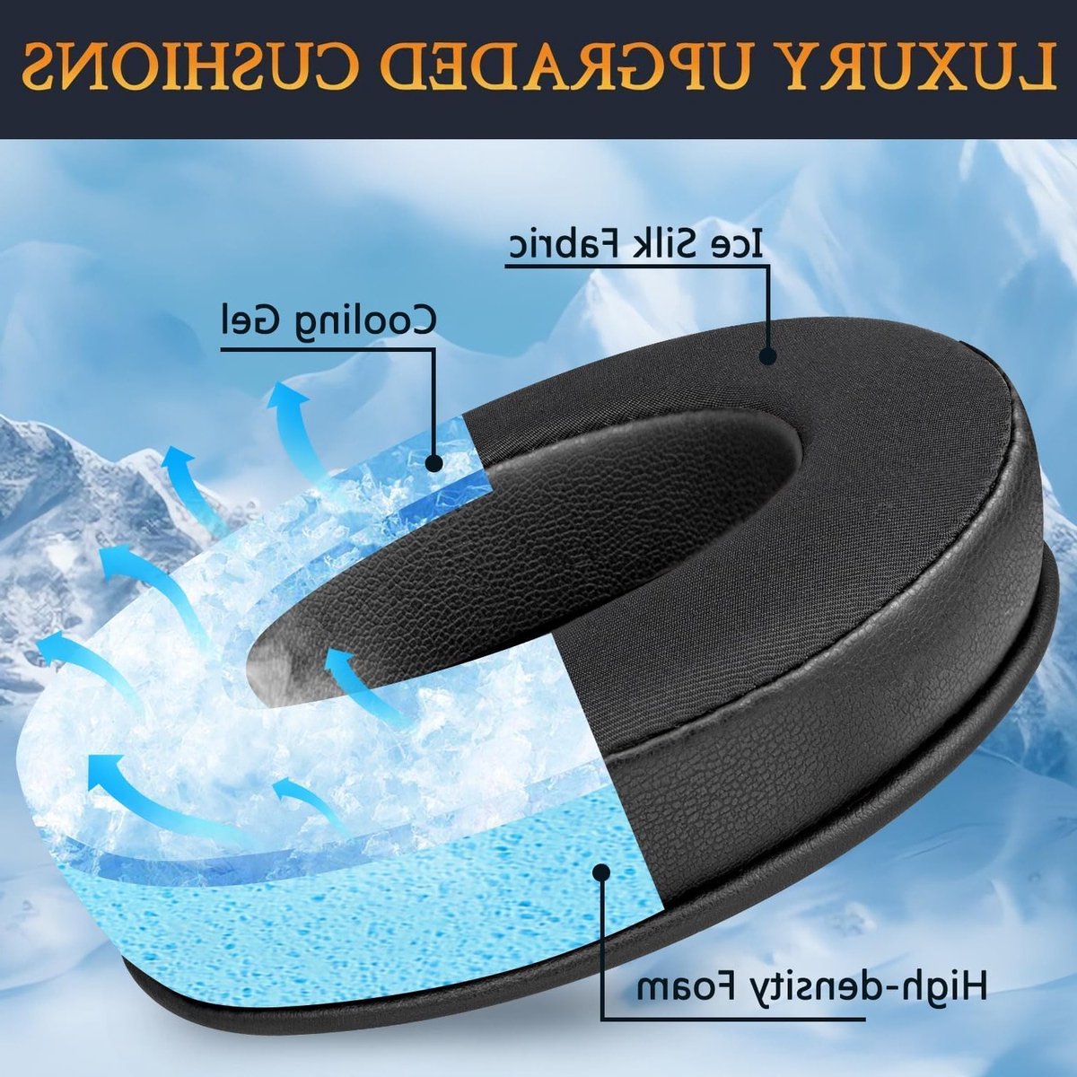 Vervangende Cooling-Gel Oorkussens voor Razer Blackshark V2 X en V2 HyperSpeed Headset, Geluidsisolatie en Comfortabele Earpads met Hoge Dichtheid Foam