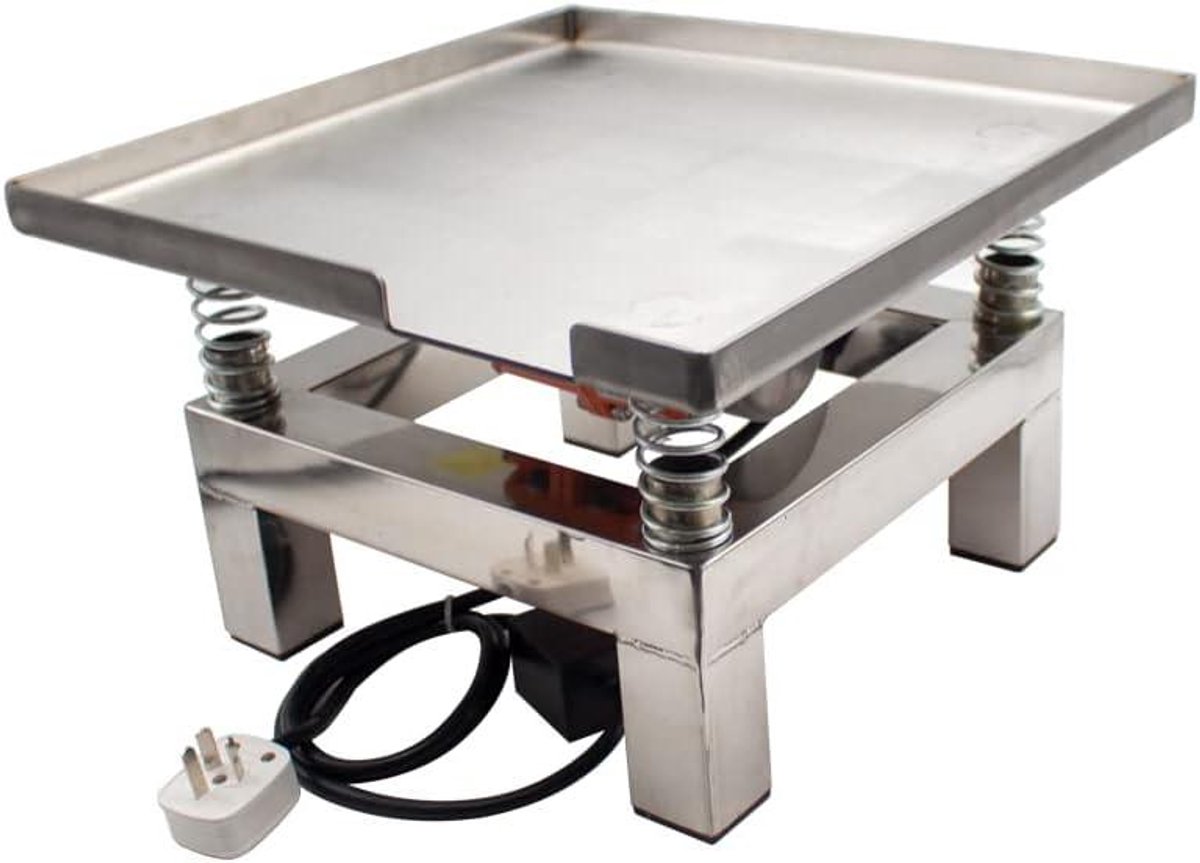 Betonnen Triltafel - Trilplatform Testbank - Materiaal Testen - Roestvrij Staal - 35x35CM - Zilver