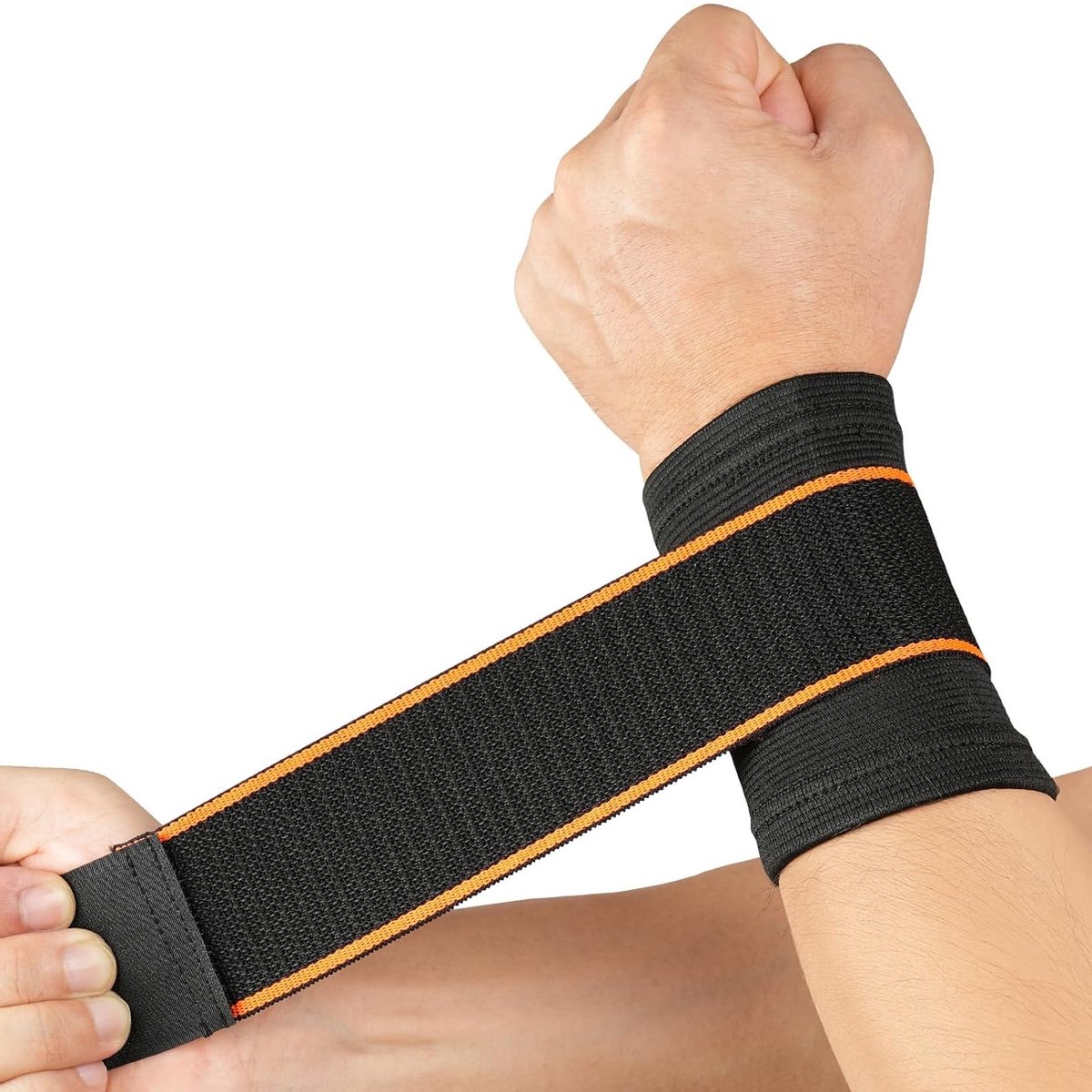 Verstelbare Polsbandage van Elastisch Materiaal, Ademend en Ondersteunend voor Peesontsteking en Sportactiviteiten (Zwart)