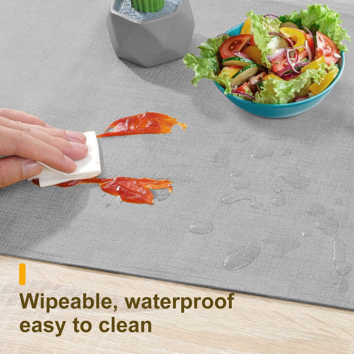 Tafelloper - Tafeldecoratie - Keuken en Diner - Waterdicht en Afneembaar - 92cm - Grijs