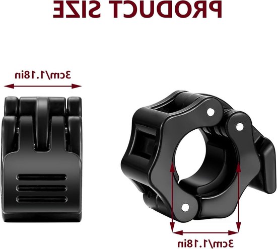 Olympische Halterstang Klemmen voor Gewichtheffen - 30mm Barbell Collars, Stabiele Grip en Duurzaam Ontwerp voor Veiligheid tijdens Training — afbeelding 5