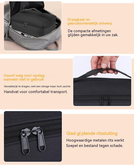 carmdering - Koeltas - geïsoleerde lunchtas 4L - draagbaar en opvouwbaar - waterdicht en lichtgewicht - ideaal voor werk, picknick en reizen - zwart van carmdering — afbeelding 5