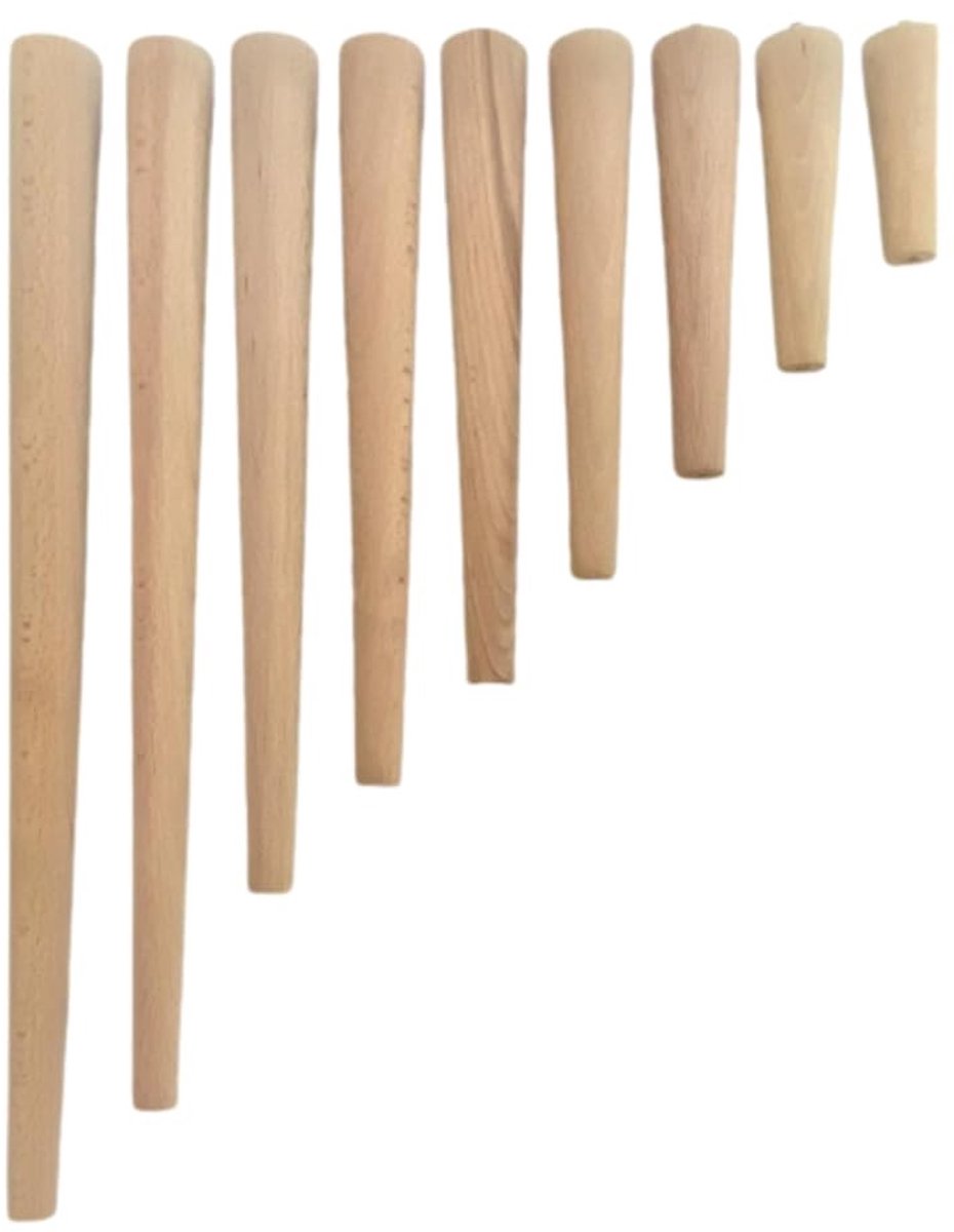 Store_9 - Tafelpoten - Stevig - 20 cm - Massief hout - Beuken - Geschikt voor verschillende meubels - Natuurlijke kleur
