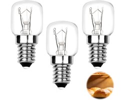 Ovenlamp - Zoutlamp lampje - Koelkastlampje - E14 lampje - Set van 3 - Hittebestendig 300°C - Dimbaar - Voor oven, magnetron en afzuigkap - 25W - Warm wit