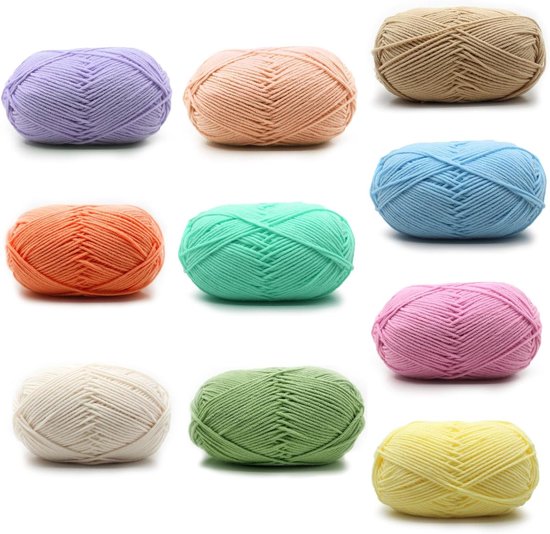 10 stuks parelmoer gehaakte katoenen haakdraad balgaren verschillende kleurmaten 8 parelkatoenen ballen projecten, dekens, handschoenen en applicaties (10 gram per bal