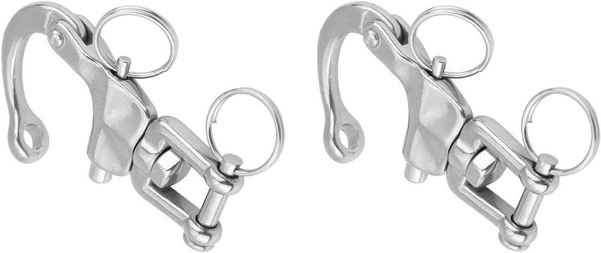 2 Stuks Roestvrij Staal Jaw Snap Sluitingen voor Zeilboot, Spinnaker, Halyard en Accessoires
