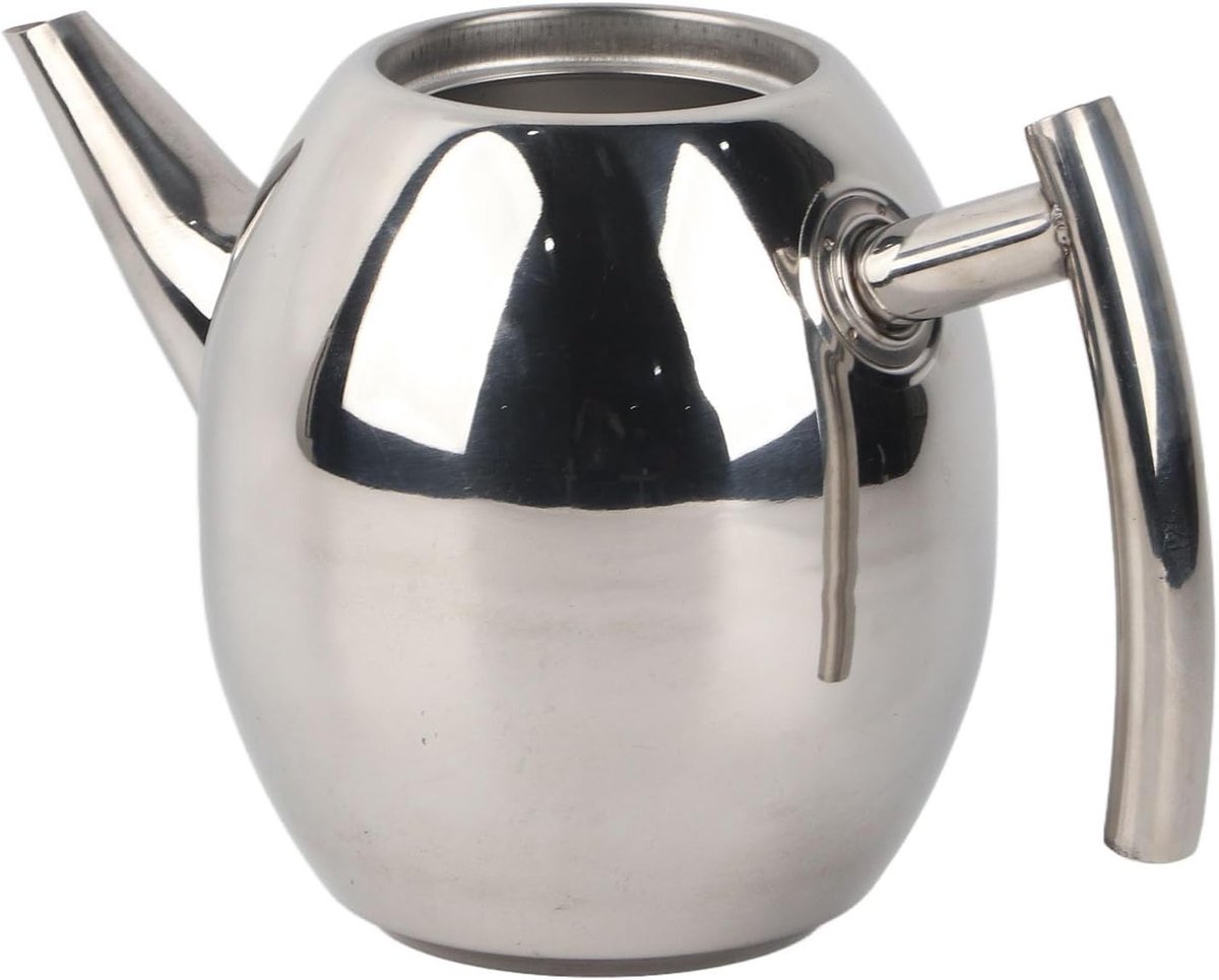 RVS Theeketel 1 L met Theefilter en Zeef, Ideaal voor Thuis, Hotel en Restaurant Gebruik