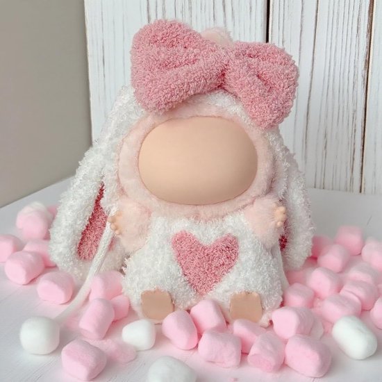 Poppenkleding Set - Poppen Outfit - Poppen Aankleden - Konijnen Thema - 17 cm - Wit — afbeelding 4