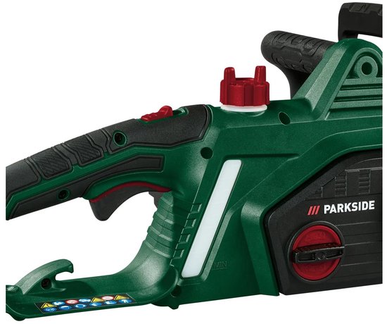 PARKSIDE® Elektrische kettingzaag 2.200 W - Kettingsnelheid: max. 15,3 m/s - Zaaglengte: 39,5 cm - Robuuste, aan beide zijden kogelgelagerde krachtige motor - Snelspannen van de ketting zonder gereedschap - Schokvrije kettingstart dankzij Soft Start van Parkside — afbeelding 3