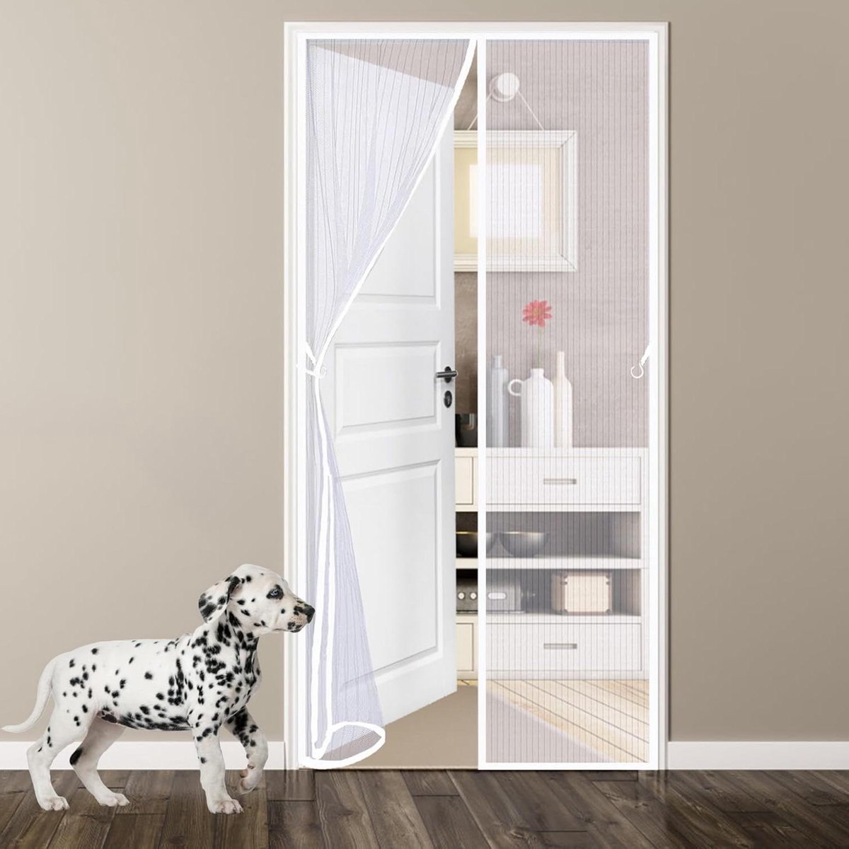 Hordeur - Vliegendeur - Insecten Buiten - Zonder Boren - 80x235cm - Wit