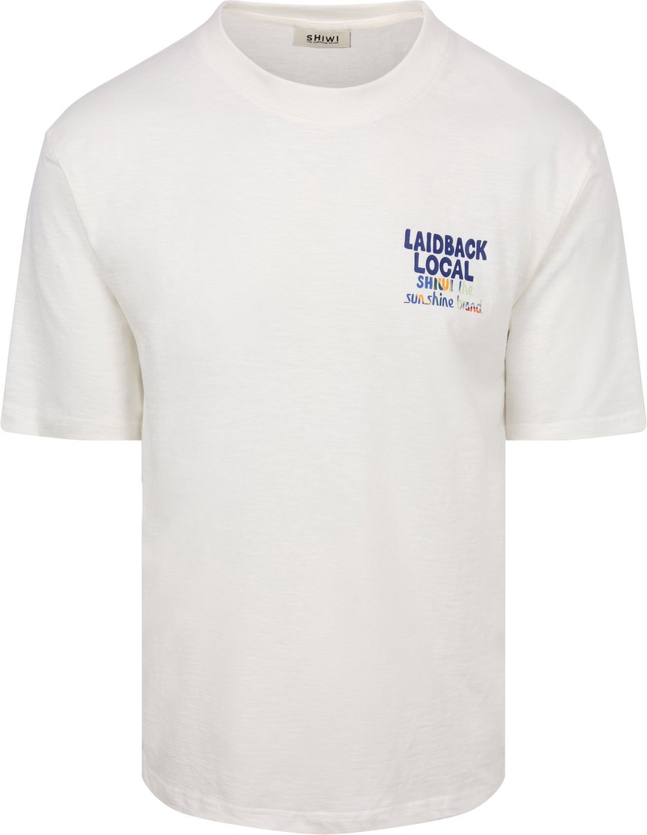Shiwi T-Shirt Finn Laidback Local Wit - Maat L - Heren - Casual T-shirts