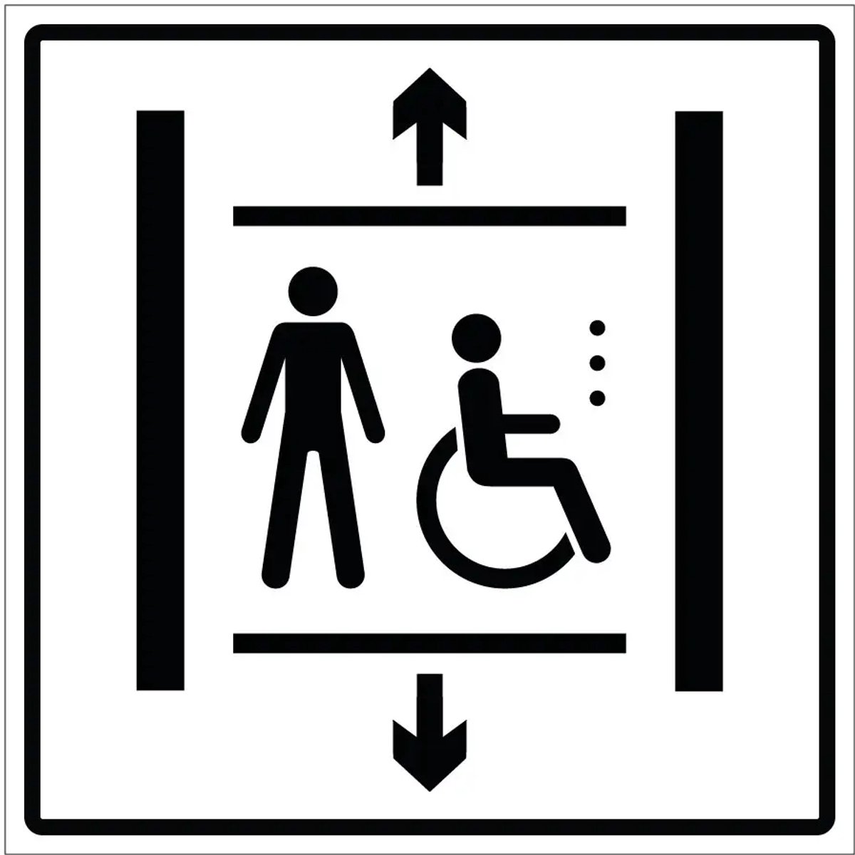 Lift voor personen sticker | 40 x 40 cm