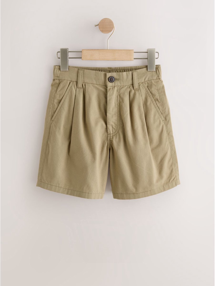 Next - Jongens - Chinoshort met plooien - Bruin