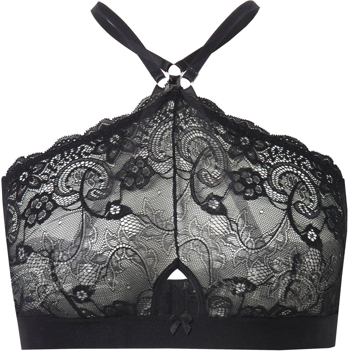 Ulla Popken Dames - Bralette zonder softshell schelpenkant - Zwart - Maat 54+