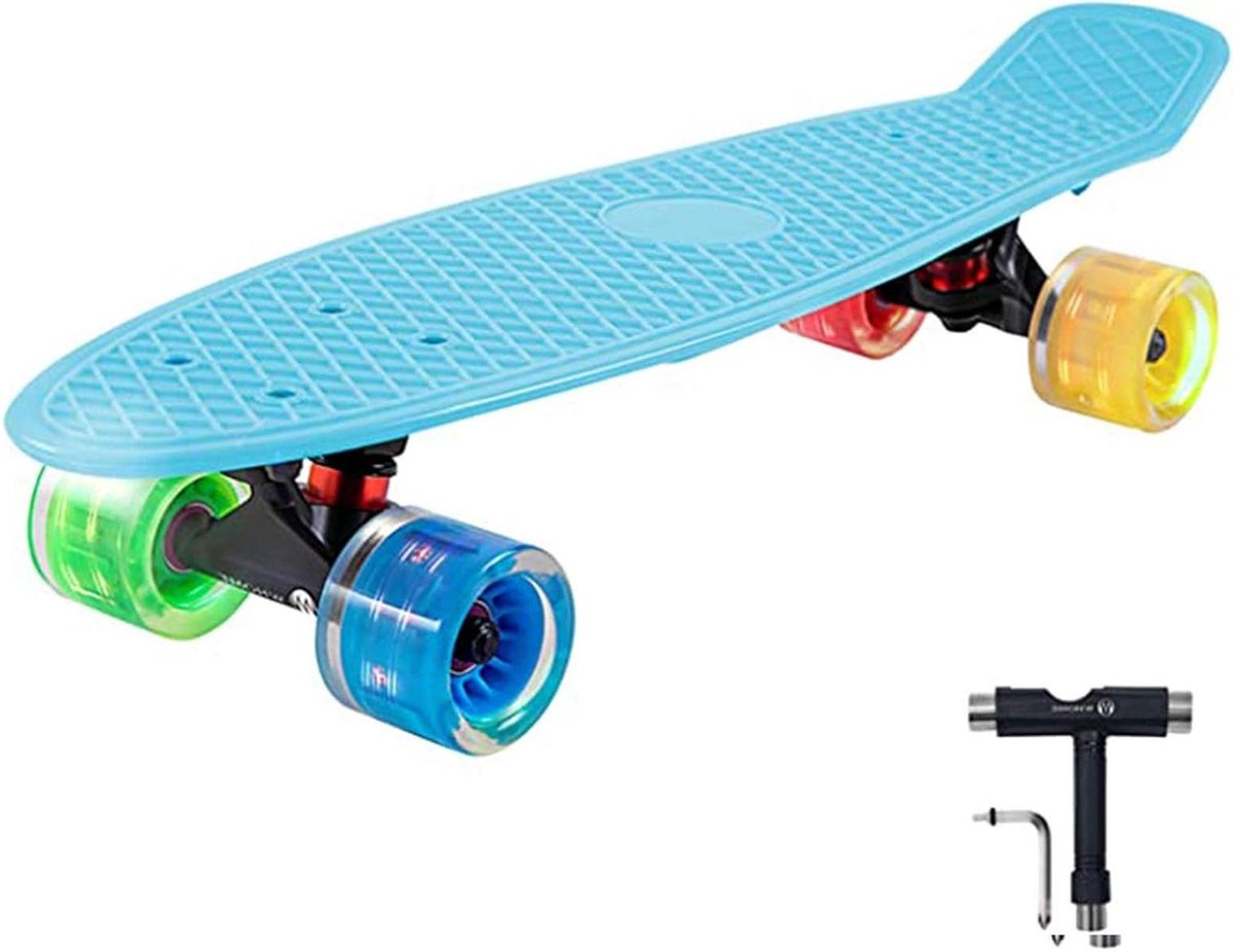 Kinder skateboard Cruiser board Buiten spelen LED lichtwiel 22 inch
