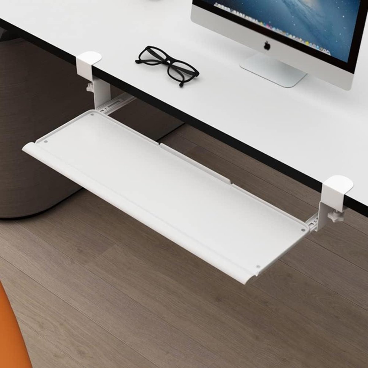 Toetsenbordlade - Onderbouwlade bureau - Ruimte besparen - Ergonomisch typen - 60 cm breed - Wit