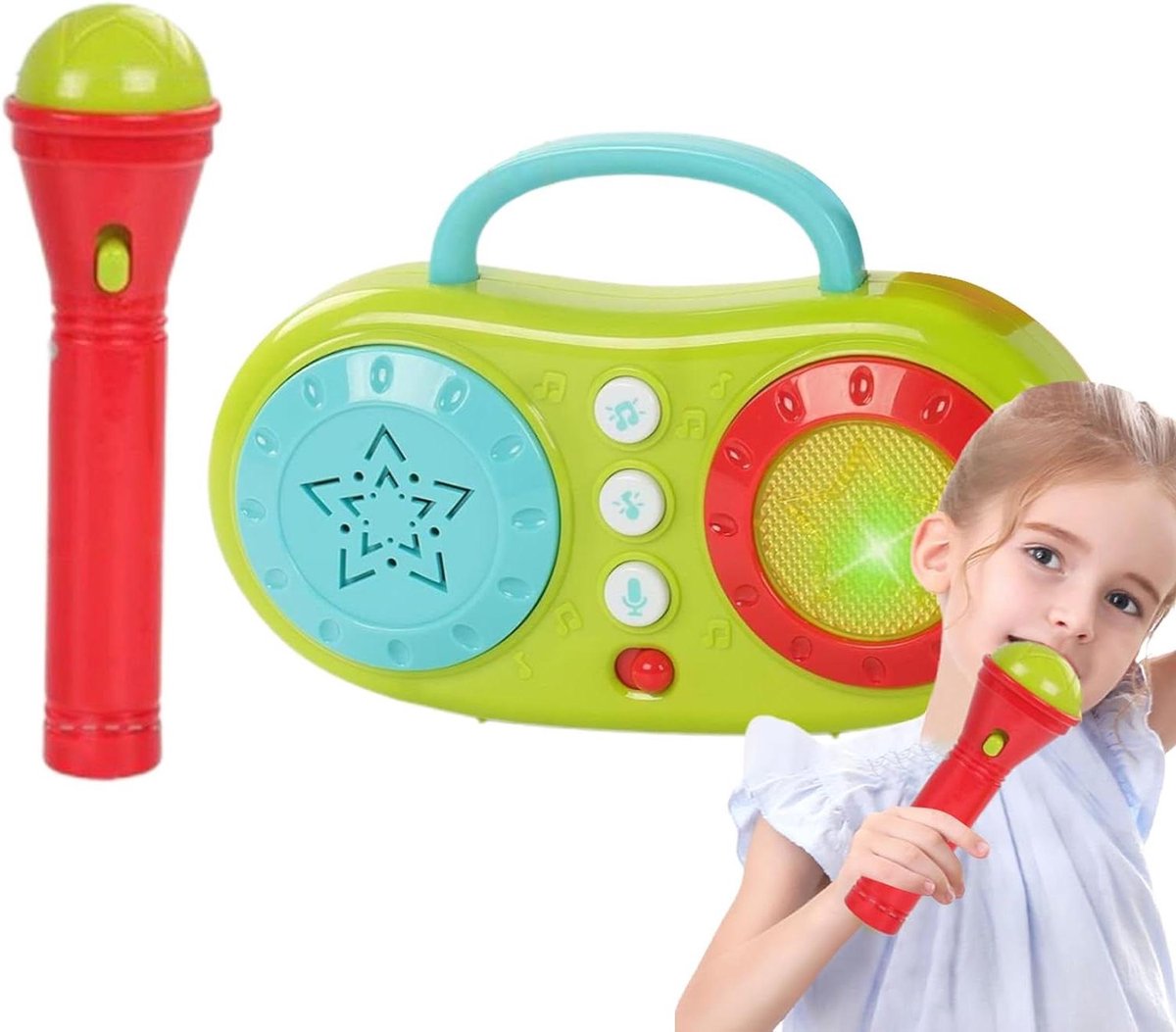 Kinder Microfoon - Karaoke Machine - Muziek Educatie - Multifunctioneel Speelgoed - 18.5 cm - A