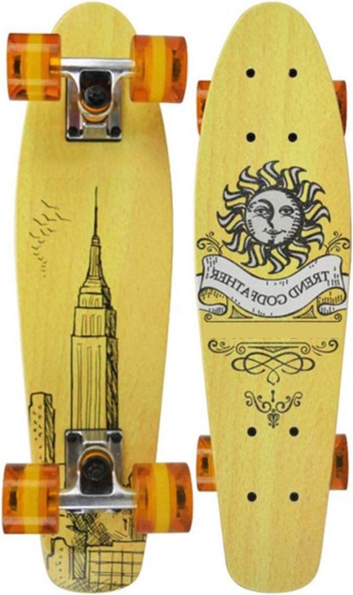 Mini Skateboard Cruiser Board Stad Verkenning Zelfverlichtende Wielen 22 Inch Donkerblauw