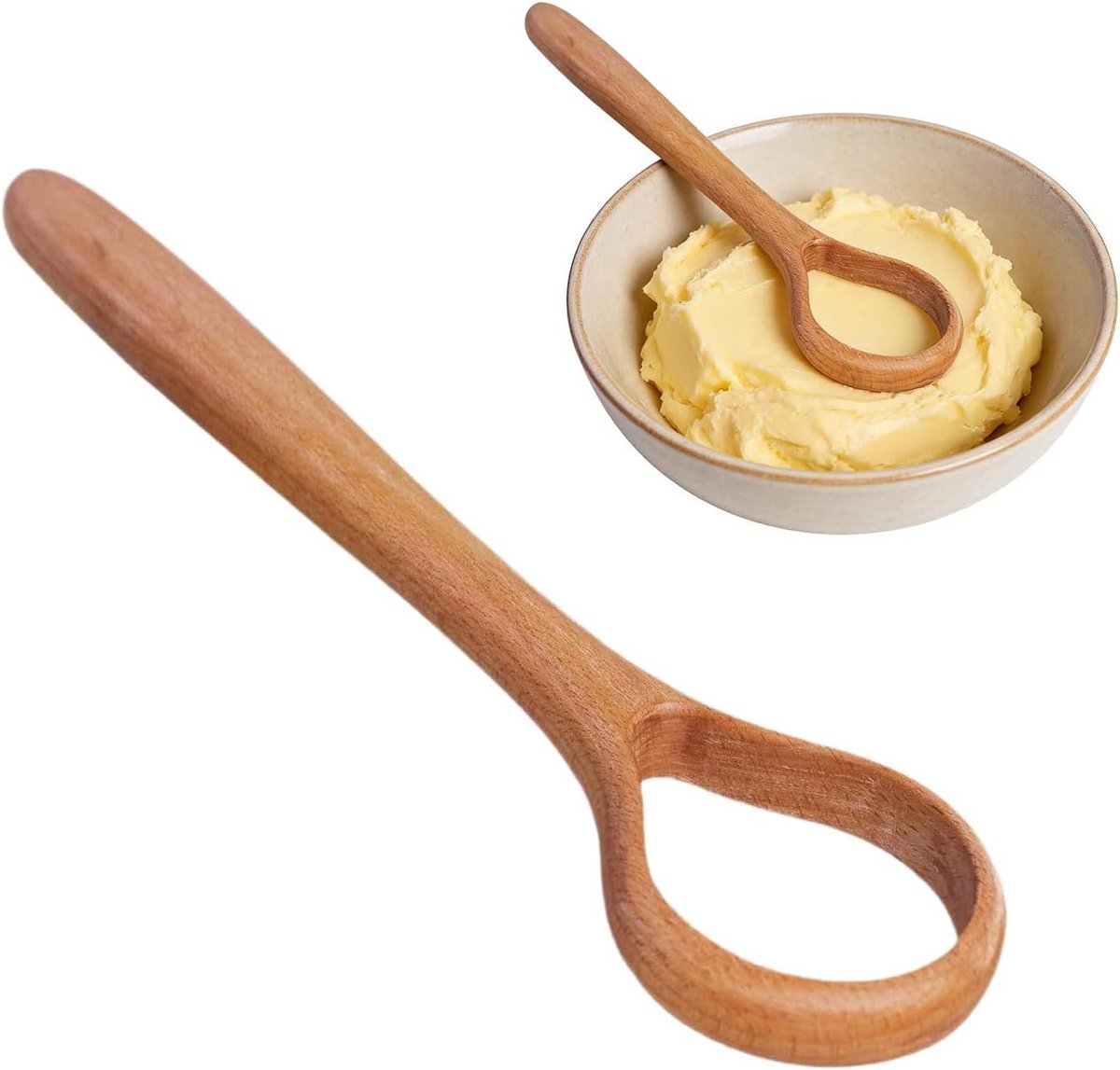 Houten Deegklopper - Bakgereedschap Mixer - Beslag Mengen - Ergonomisch Handvat - Niet Gespecificeerd - Houtkleur
