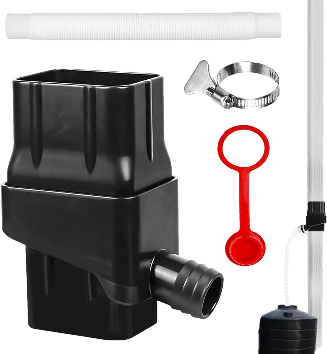 Regenvat, onderschatting, ombuiger, bewust regenwaterinstrument, bevestiging van de lichte verzameling, duurzame regengoot, omleiding van de waterstroom