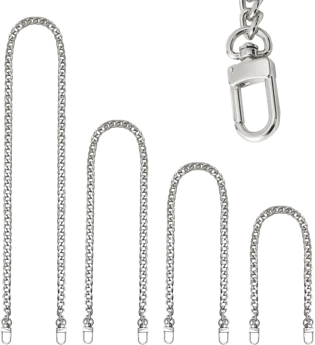 Dailygoods- Handtas Ketting 4 Stuks - Vervangingsketting met Gespen - Accessoire voor Schoudertassen - Lichtgewicht en Duurzaam - Lengte 120cm - Handtasband