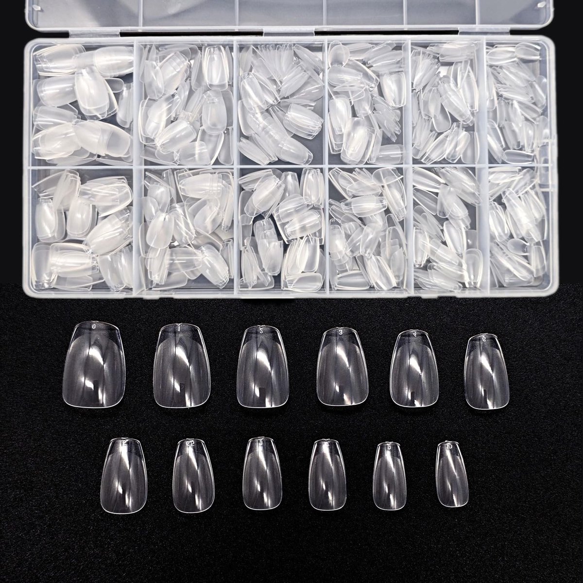 Dailygoods- Nageltips 600 Stuks - Transparante Korte Ballerina/Doodskist - Volledige Dekking - Kunstnagels - DIY Nagelverlenging - Hoge Kwaliteit
