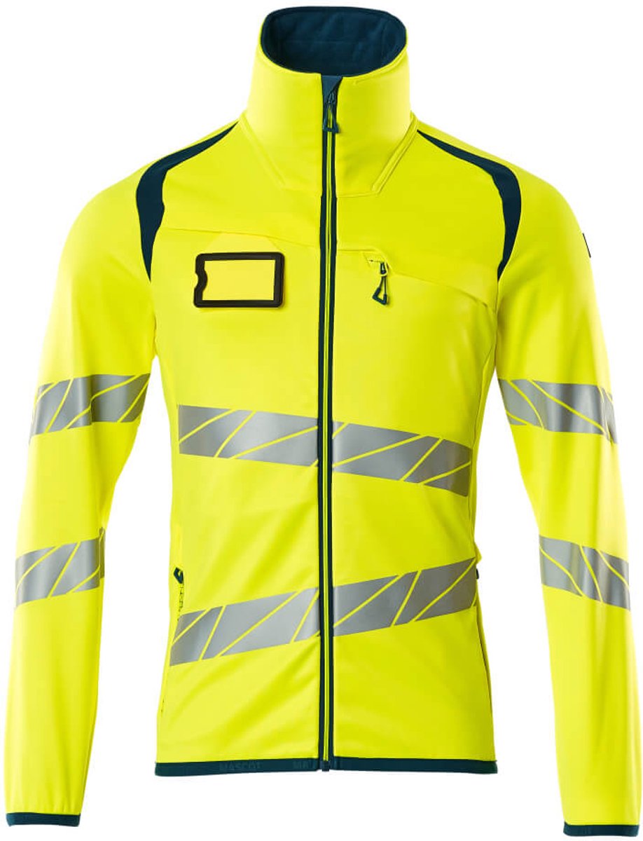 Mascot Accelerate Safe Fleecetrui met rits 19103-315 - hi-vis geel/donkerpetrol - XL