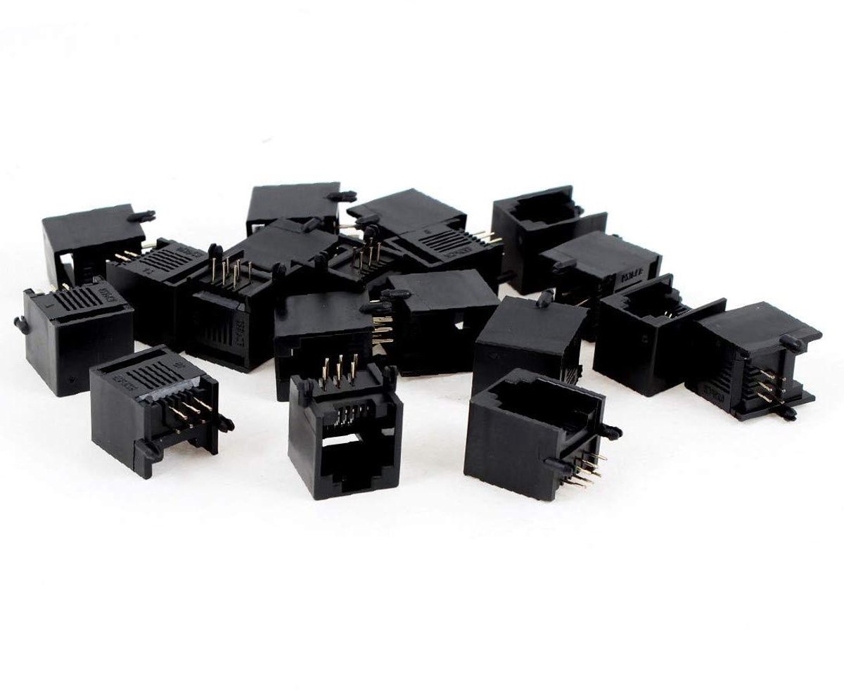 RJ12 6P6C Connectoren - Netwerk Module - Netwerk Reparatie - 90 Graden Insteekhoek - 2mm Pitch - Zwart
