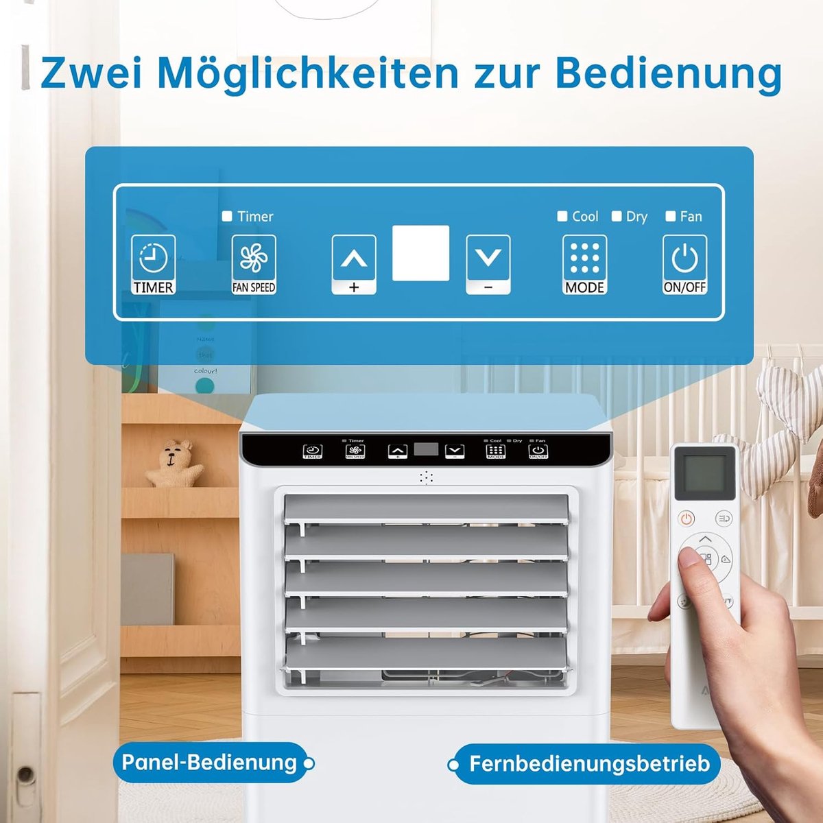 Mobiele Airco - Verkoeler Ontvochtiger - Ruimte Koelen - 3-in-1 Functionaliteit - 9000 BTU - Zwart thumbnail 4