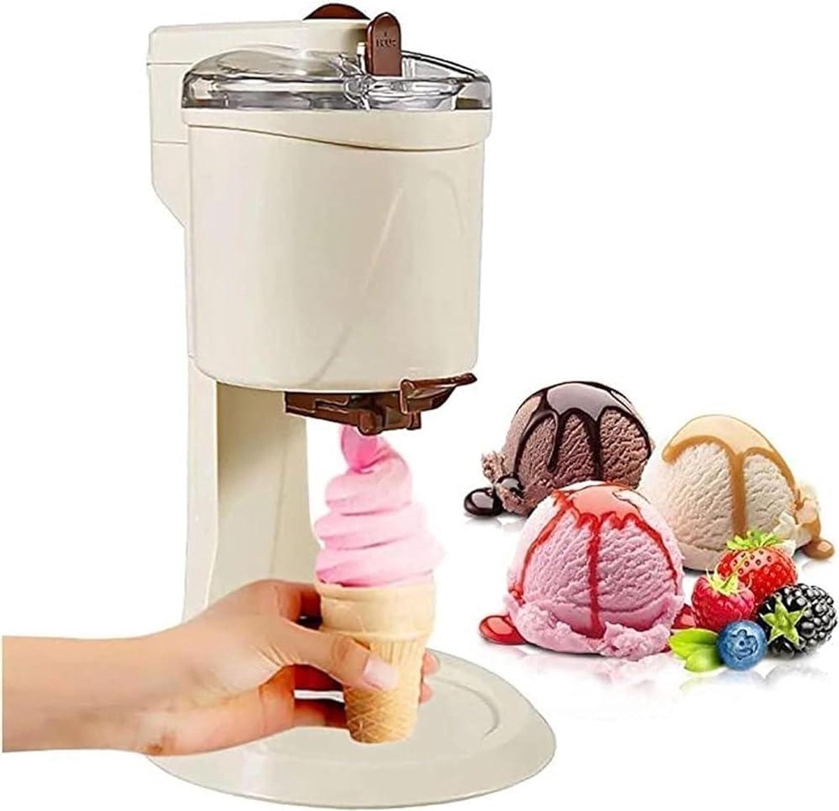 IJsmachine met compressor - Zelf ijs maken - Desserts bereiden - Snel invriezen - 1 liter inhoud - Zilver