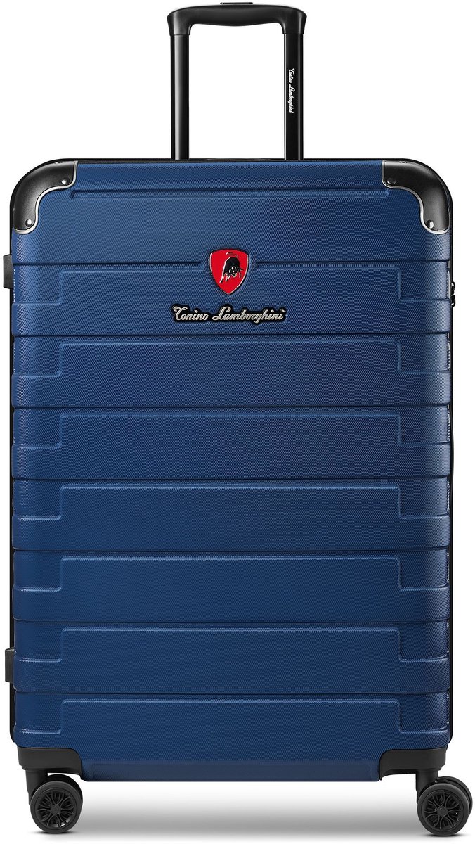 Tonino Lamborghini Milano 4 wielen Trolley L 72 cm met uitbreidingsplooi - Harde bagage - TSA slot - navy