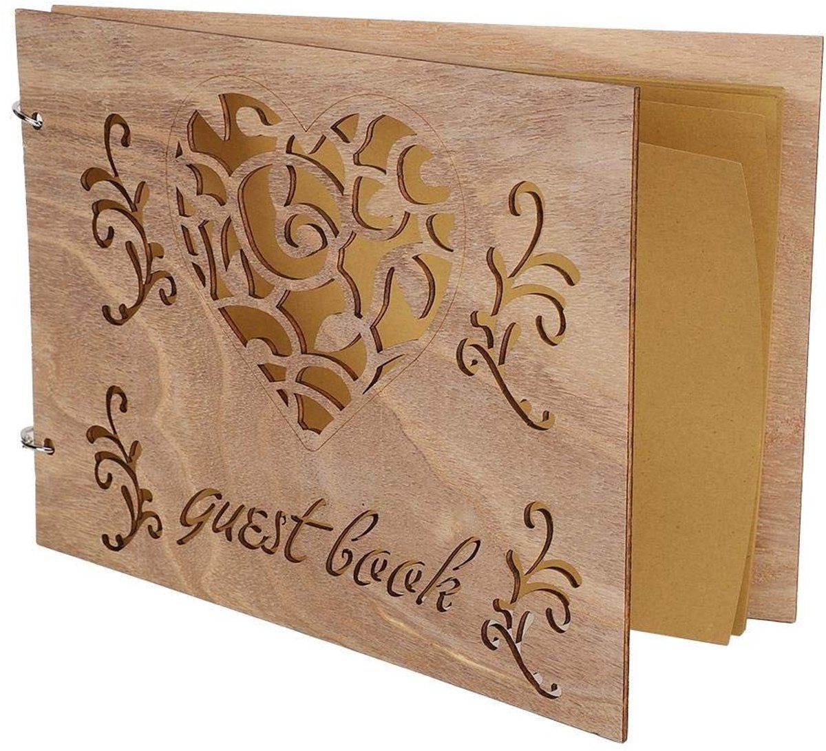 Dailygoods- Gastenboek Bruiloft - Houten Album - Decoratie - Evenement - Buxus - Europese Stijl - 100% Gloednieuw - Bruiloftalbum
