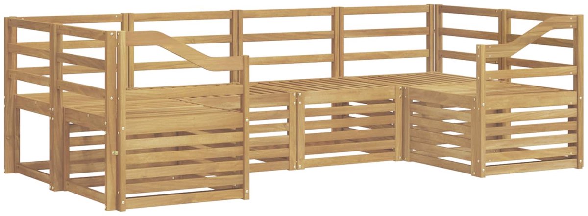 vidaXL Buiten - bank - set - 6 - st - 6-zits - Wit - Massief - Acacia - Hout