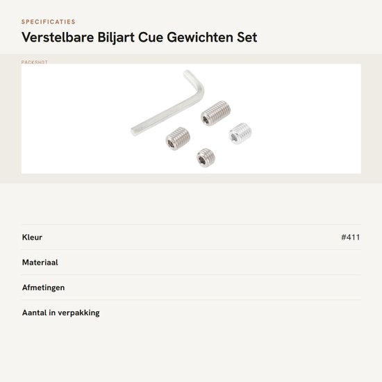 Dailygoods- Biljart Cue Gewicht Verstelbaar - Aluminium - Set van 4 Gewichten - 0,3/0,5/1,0/1,5 oz - Inclusief Inbussleutel - Geschikt voor Cuetec - Biljartaccessoires van Dailygoods — afbeelding 3