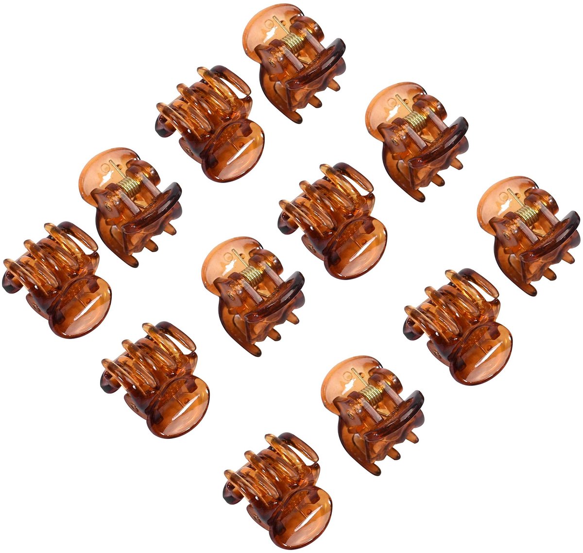 Dailygoods- Mini-haarclips 12 stuks - Bruine Haarklemmen - Antislip Haaraccessoires - Kapsel Accessoire - Stevige Grip - Perfect voor Feestjes