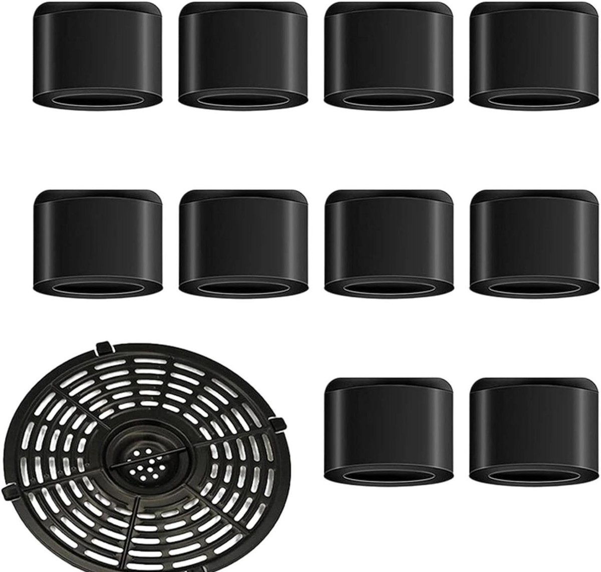 Airfryer Beschermvoetjes Airfryer Poten Bescherming Keukenblad Hittebestendig Siliconen 10 stuks Zwart