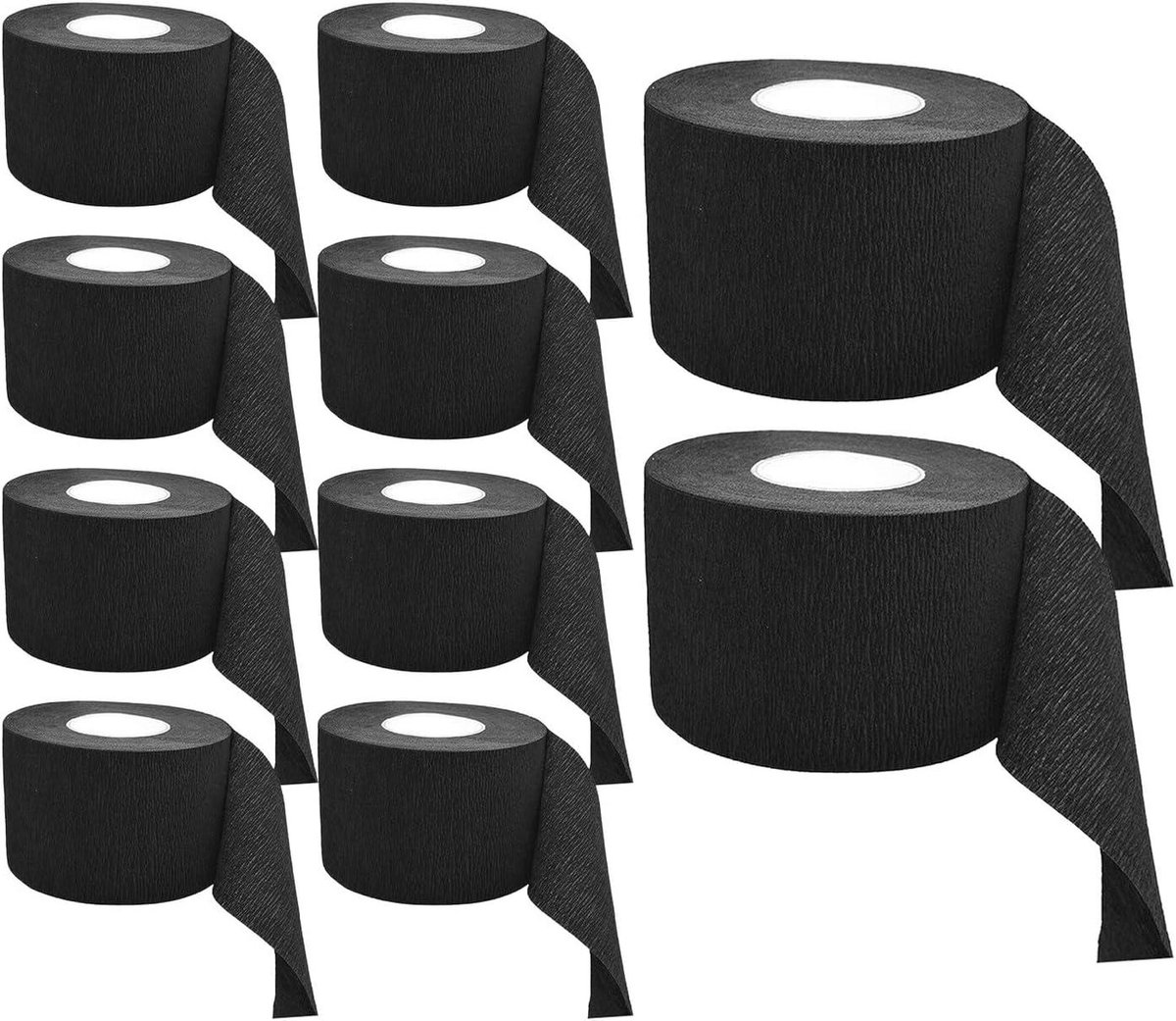 Nekstrips Wegwerp - Crepe Papier - Kappers Werk - Huidvriendelijk Ontwerp - 10 Stuks - Zwart