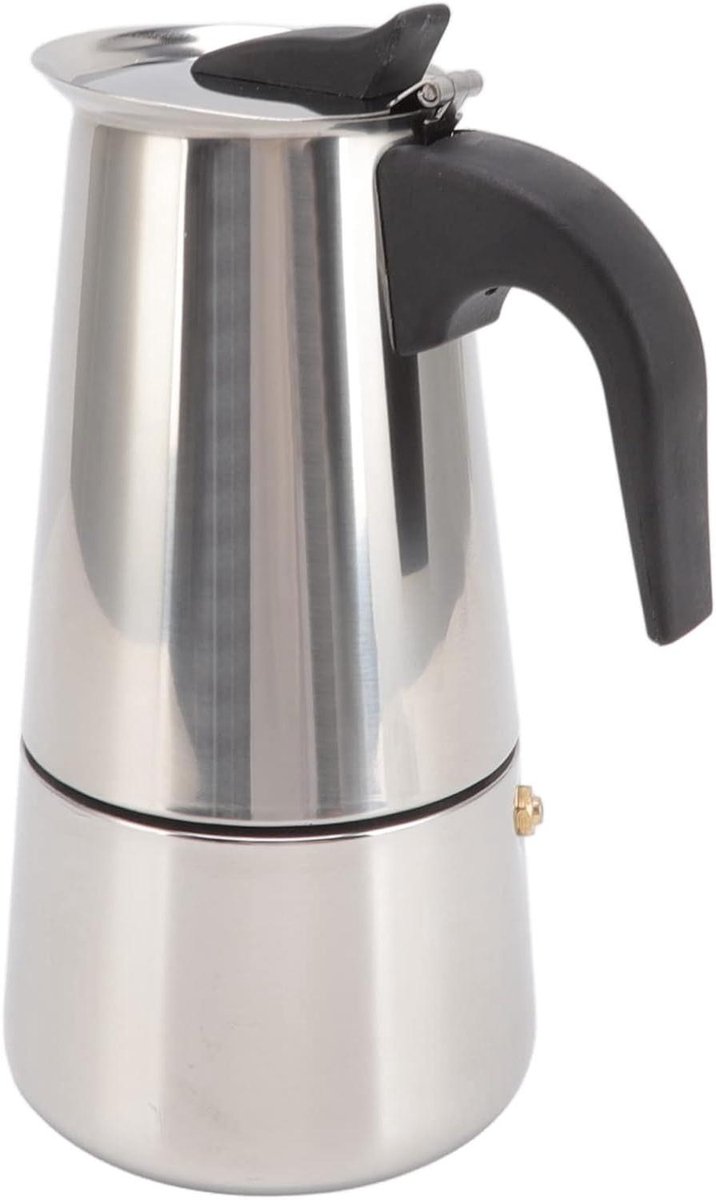 Koffiezetapparaat Espressomaker Moka Authentiek Koffie Zetten Roestvrijstaal Voedselkwaliteit 4 Kops 200ML Zilver
