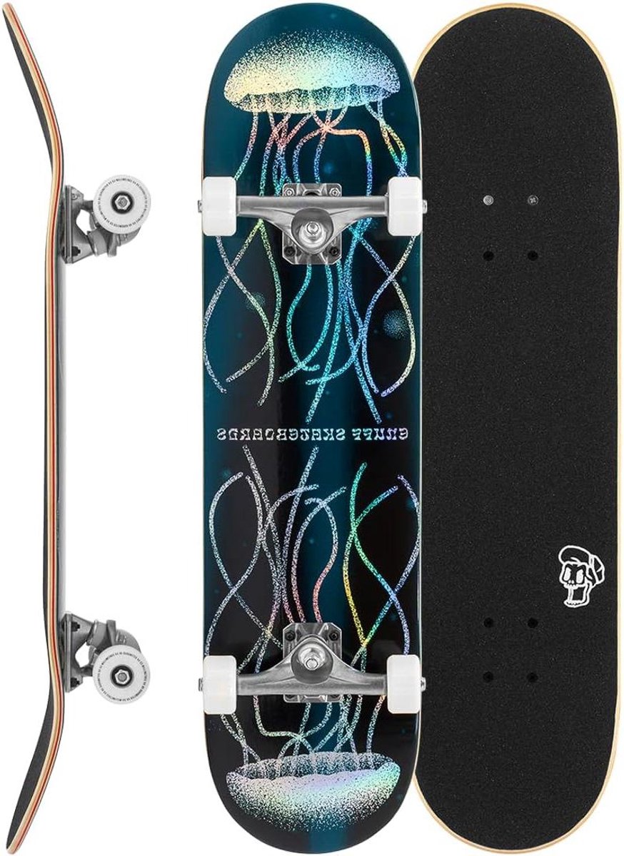 Compleet Skateboard Beginners Skateboard Straat Skaten Holografisch Kwallen Design 8 x 32 Inch
