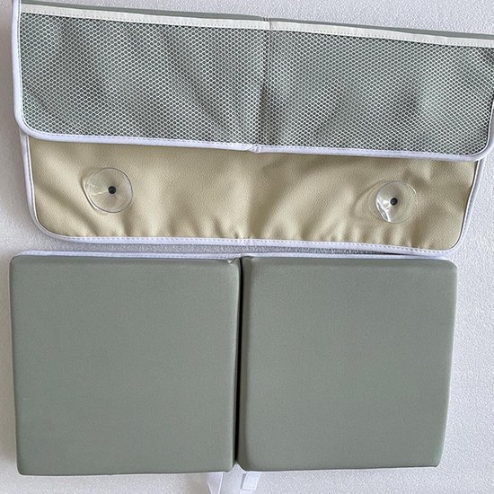 Baby Bad Set - Kniekussen Ondersteuning - Comfortabel Baden - Met Opbergvakken - 56 x 28 cm - Grijs — afbeelding 3