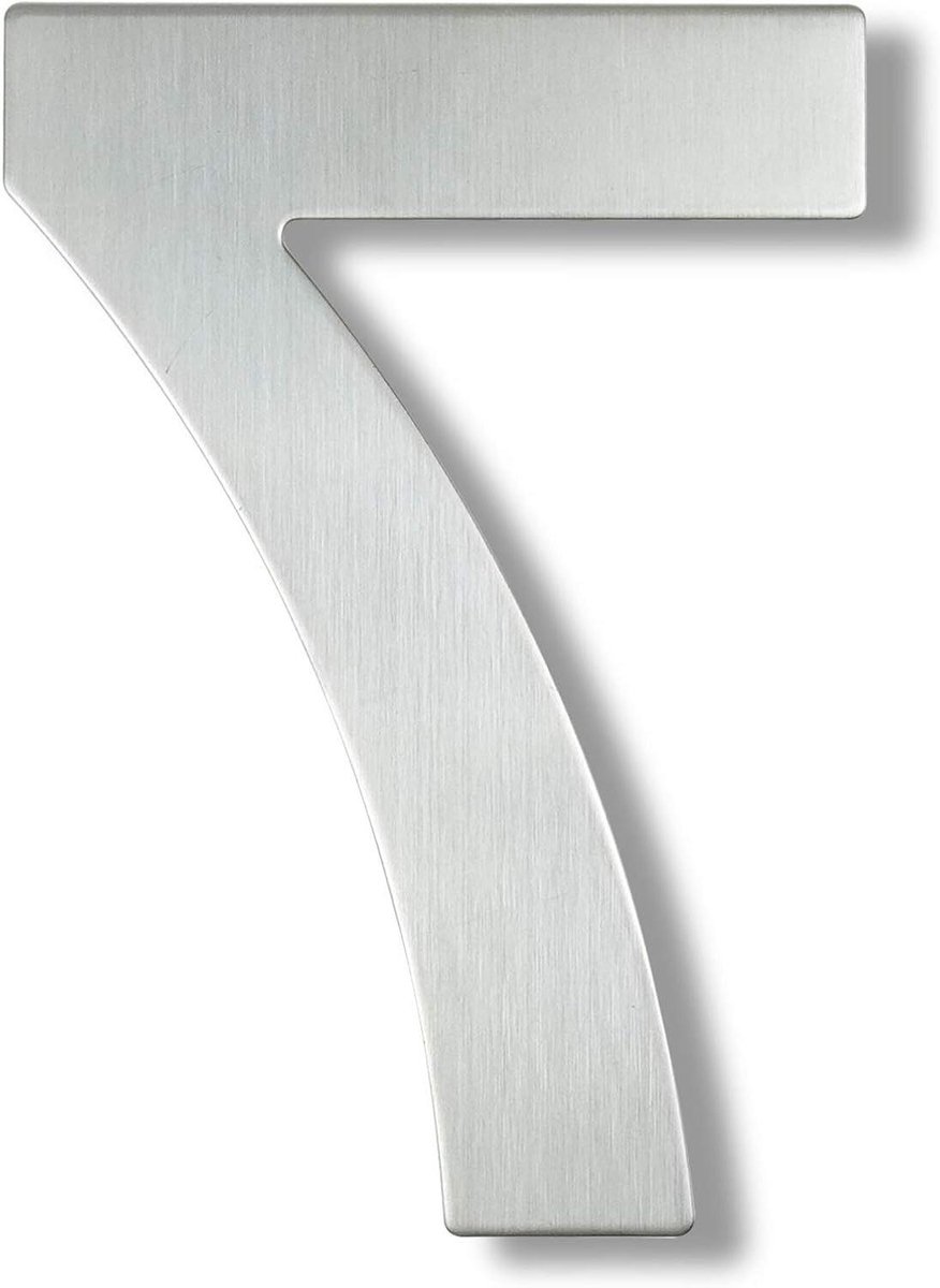 Huisnummer 30 cm - Adrescijfer Deurnummer - Huis Aanduiding - Zwevend Modern Design - 30 cm Hoog - Zilver