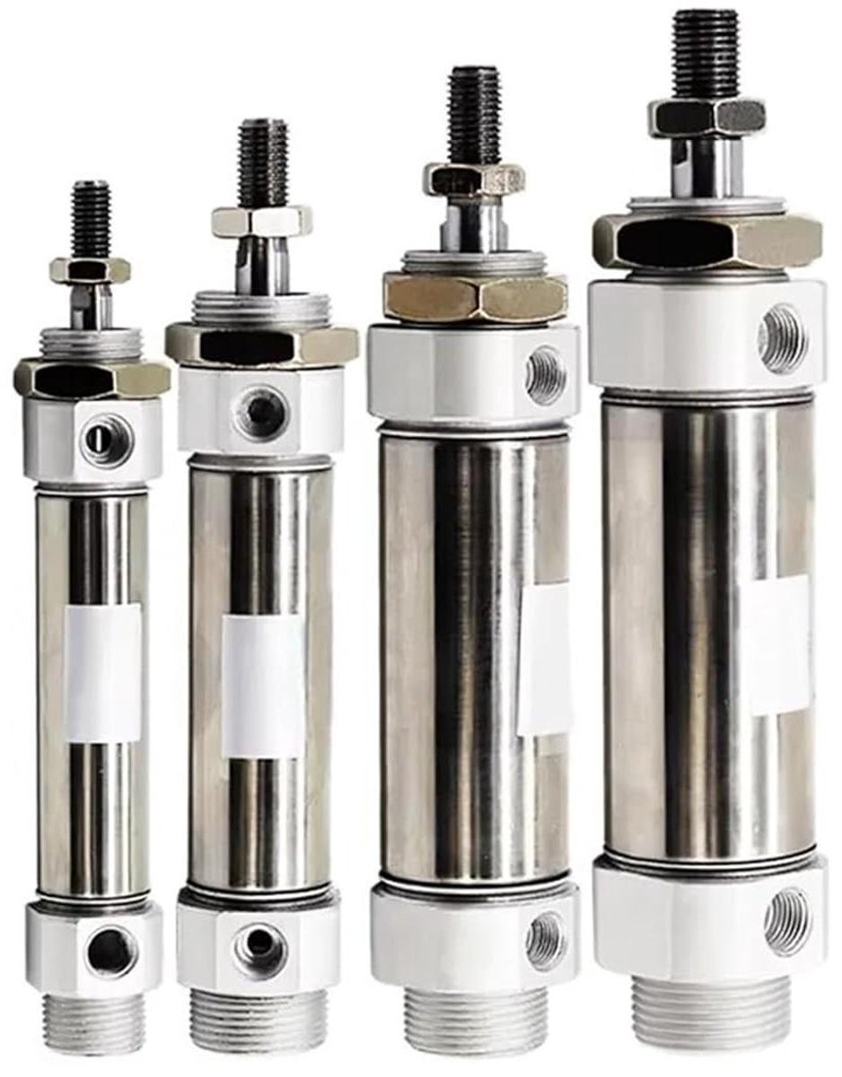 Perslucht Cilinder Mini Cilinder Industriële Automatisering Roestvrij Staal Slag 50 mm Zilverkleurig