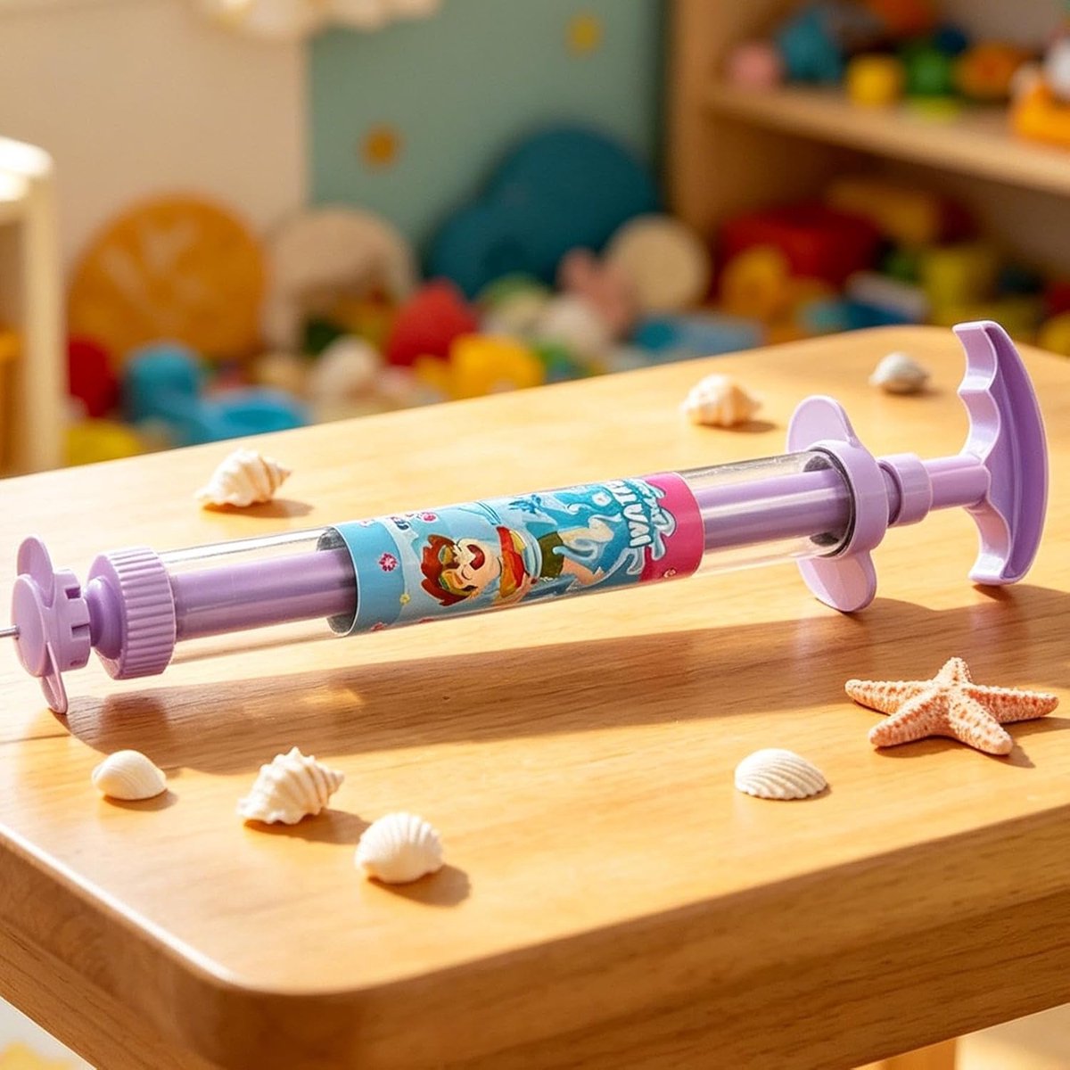 Waterspuit Voor Kinderen - Waterkanon Speelgoed - Zomerse Waterpret - Opvallend Bloem Design - 43.5 cm Lengte - Paars – foto 2