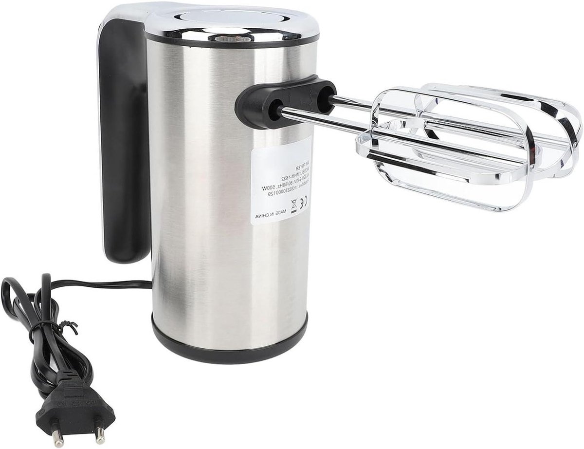 Elektrische Mixer - Handmixer Keuken - Bakken Ingrediënten - 500W Krachtige Motor - 5 Snelheden - Zilver