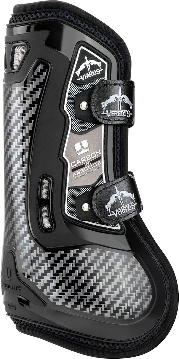 Veredus Carbon Gel Absolute Peesbeschermers Klittenband Zwart L